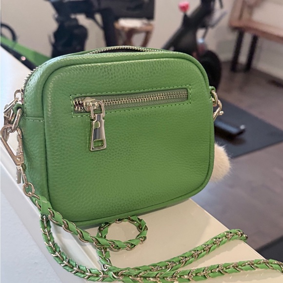 Pom Pom London Green Leather Crossbody Bag - Picture 3 of 5